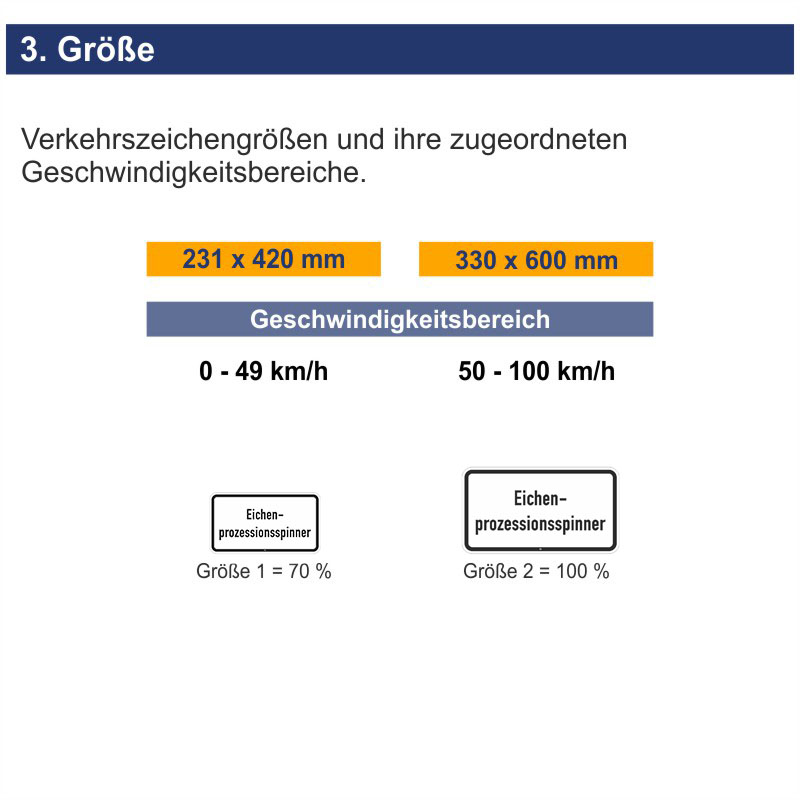 Hinweisschild Eichenprozessionsspinner | Größen
