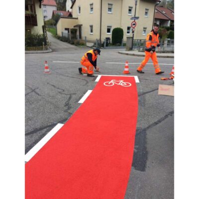 Plastiroute® RollPlast®  | In Verkehrsrot für Fahrradwege