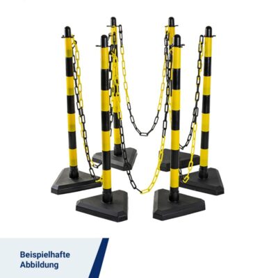 Kettenpfosten-Set aus Kunststoff mit dreieckigem Fuß