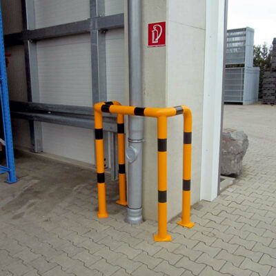 Rammschutz-Doppelbügel aus Stahlrohr Ø 76 mm zum Einbetonieren