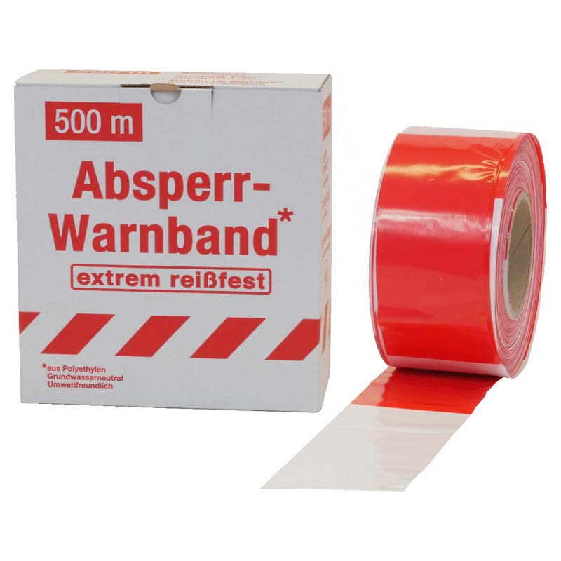 Absperrband rot/weiß